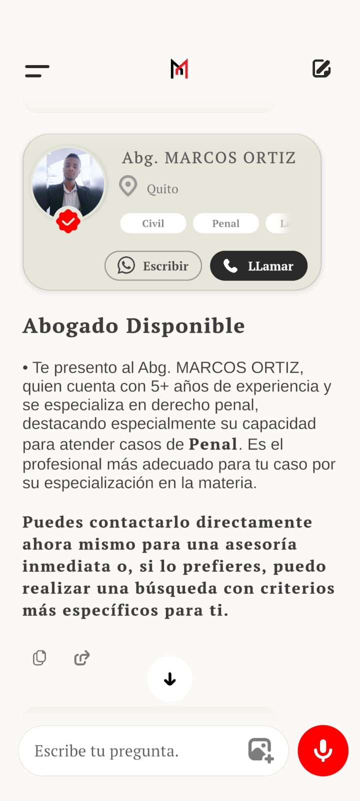 Lista profesionales
